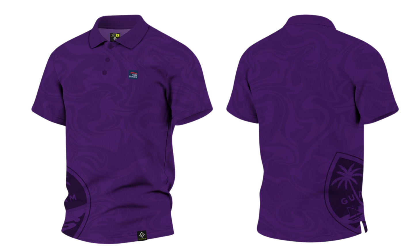 NAVAL BASE HOUSING GUAM Sublimated Men's Polo (Purple)