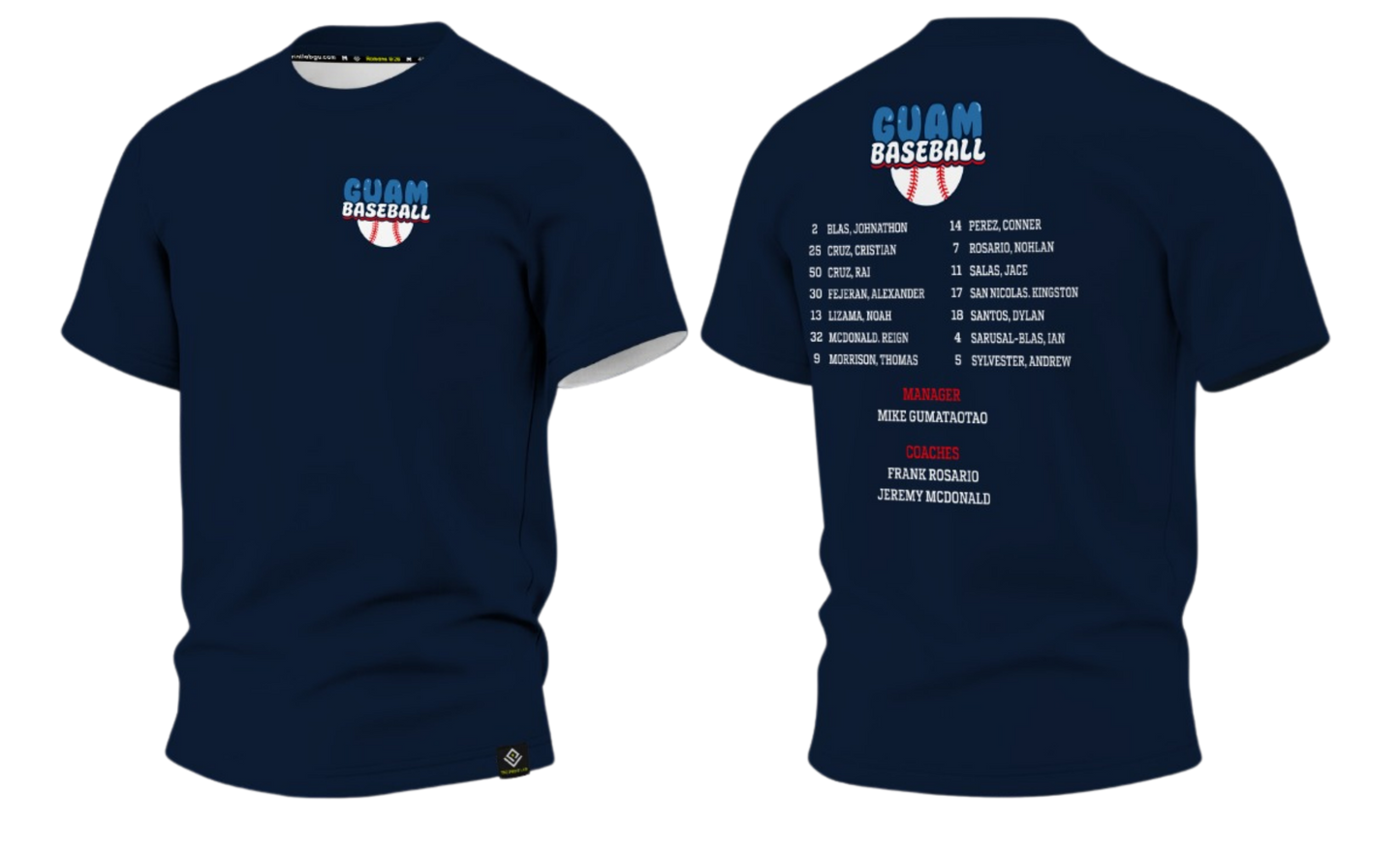 GUAM LITTLE LEAGUE Sublimated Men's T-shirt (Rosters - Navy Blue)