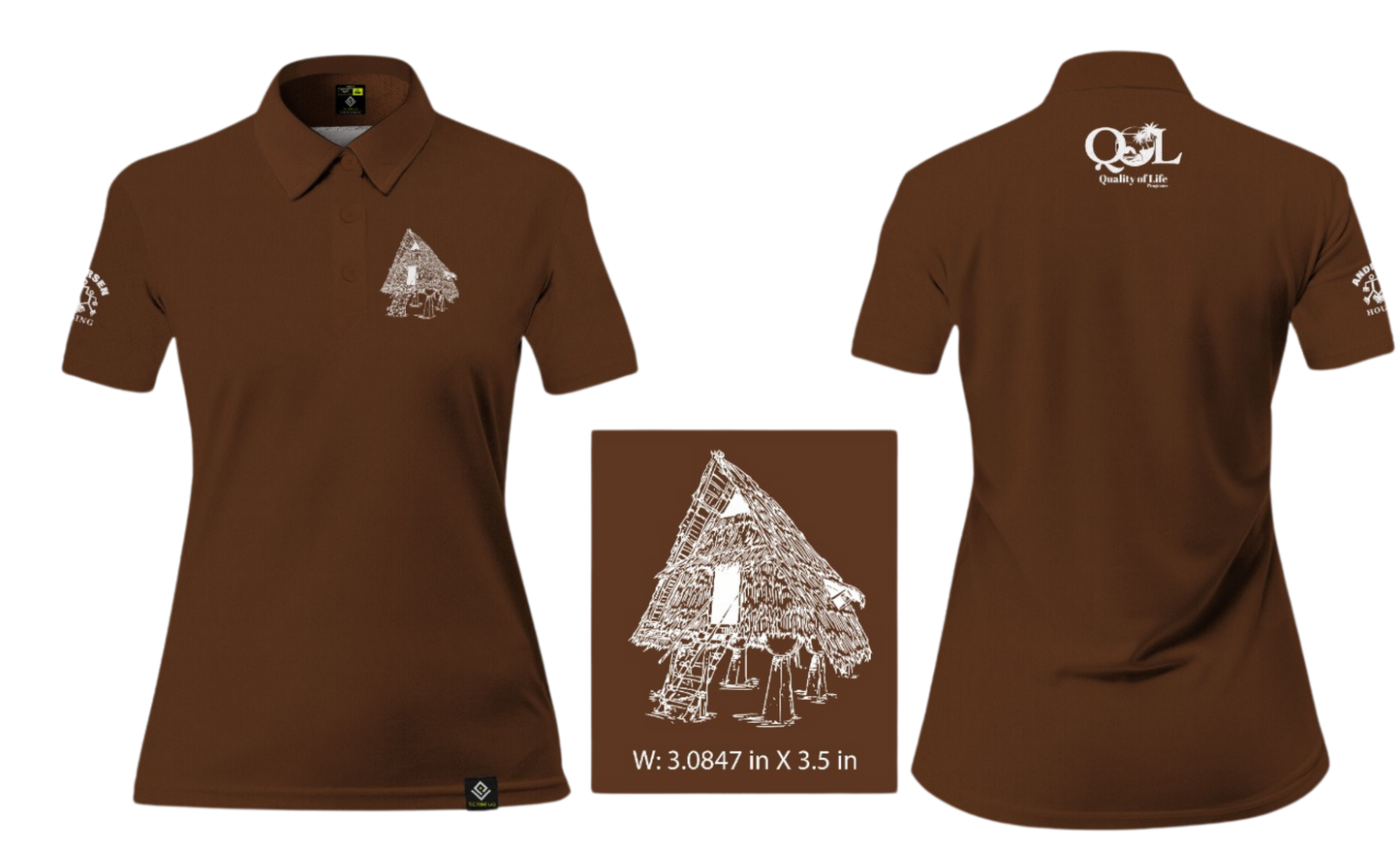 ANDERSEN FAMILY HOUSING Sublimated Women's Polo (Brown)