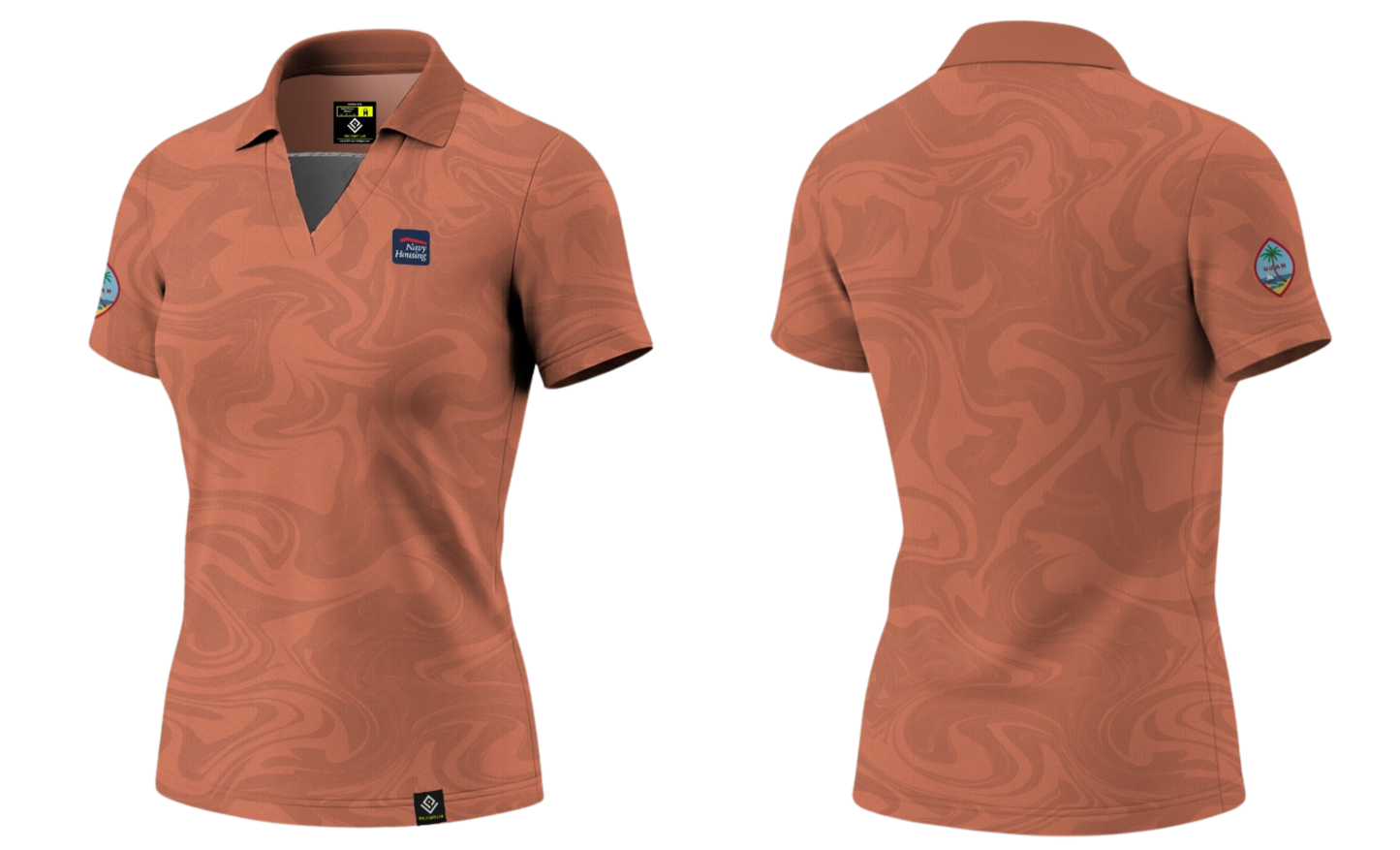 NAVAL BASE HOUSING GUAM Sublimated Women's Polo (Light Orange)