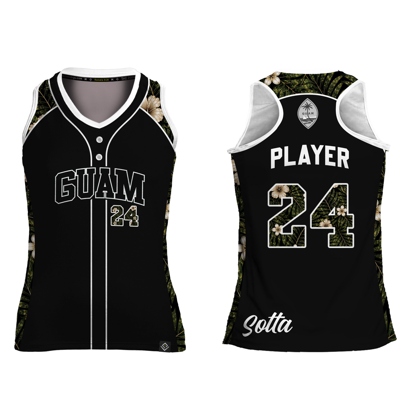 SOTTA SOFTBALL Sublimated Women's Racer Back (Black)