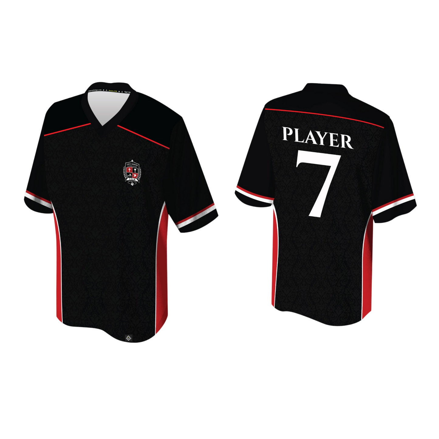 SANTA BARBARA Sublimated Men's Football Jersey (Black)