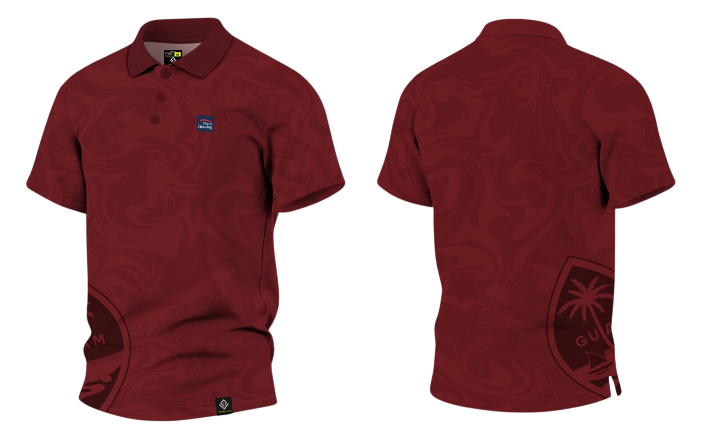 NAVAL BASE HOUSING GUAM Sublimated Men's Polo (Maroon)