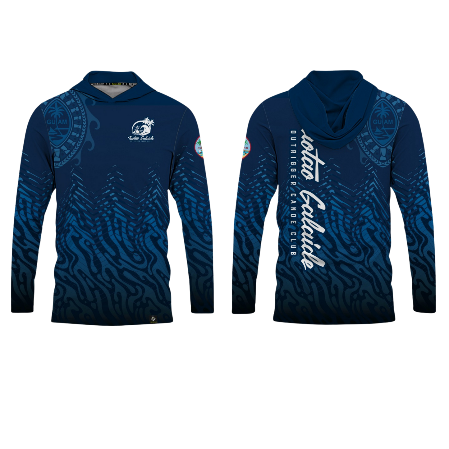 TAOTAO GALAIDE OUTRIGGER CANOE CLUB Sublimated Men's Longsleeve with Hood (Navy Blue)