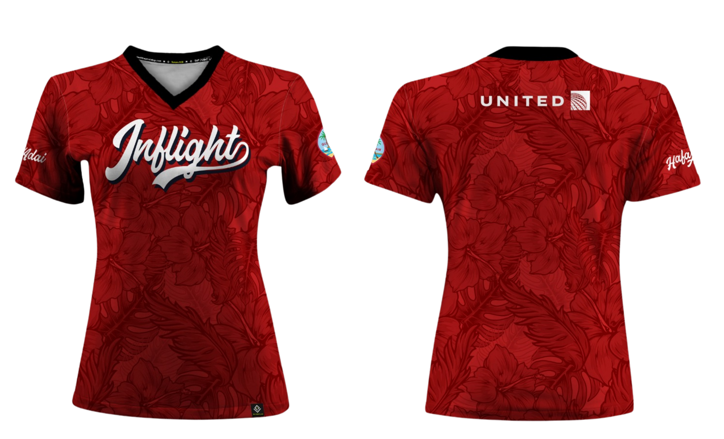 UNITED INFLIGHT Sublimated Women's V-neck Short sleeve