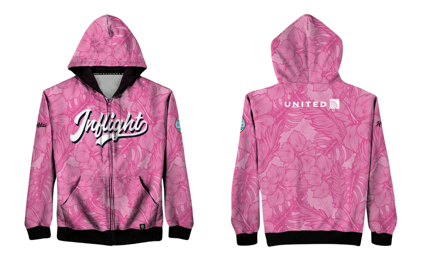 UNITED INFLIGHT Sublimated Men's Hybrid Zipper Hoodie Jacket
