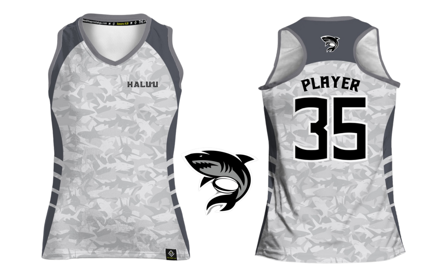 HALU'LU - SSHS RUGBY Sublimated Women's Racer Back (Gray)