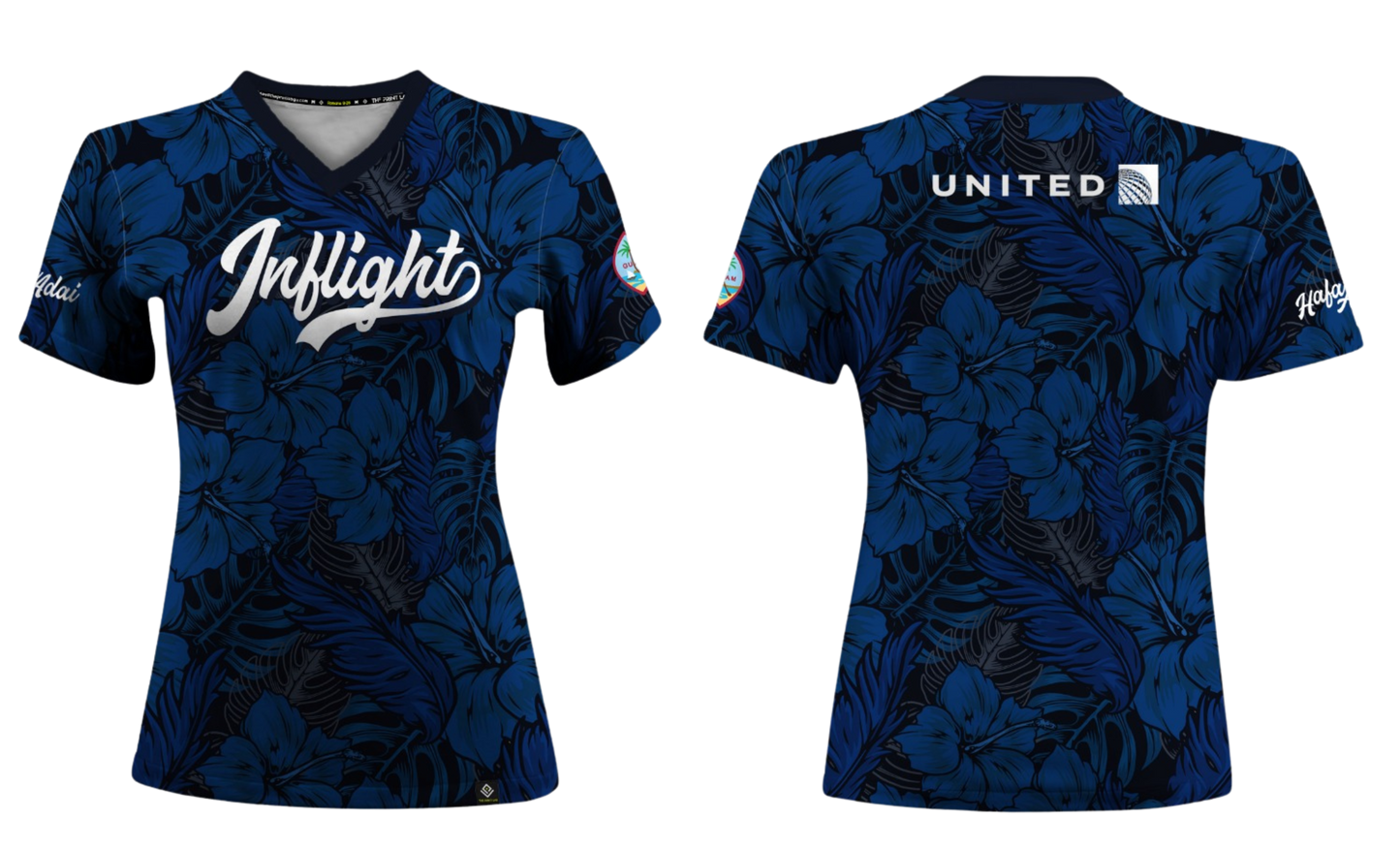 UNITED INFLIGHT Sublimated Women's V-neck Shortsleeve