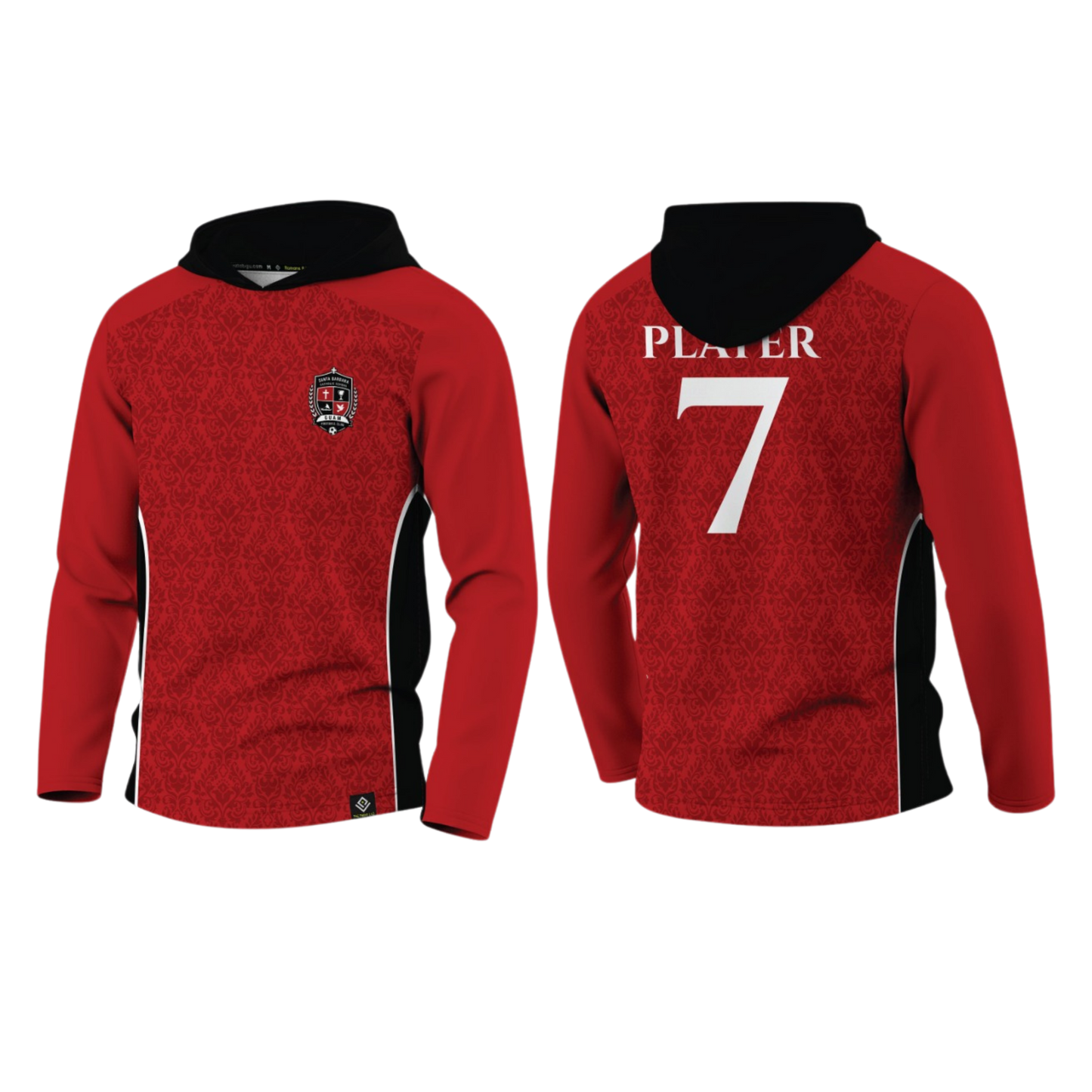 SANTA BARBARA Sublimated Men's Long Sleeve with Hood (Red)