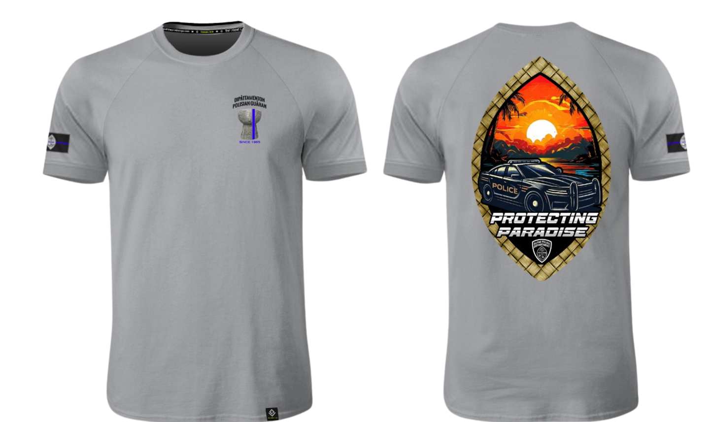 GUAM POLICE DEPARTMENT Sublimated Raglan T-shirt (Gray)