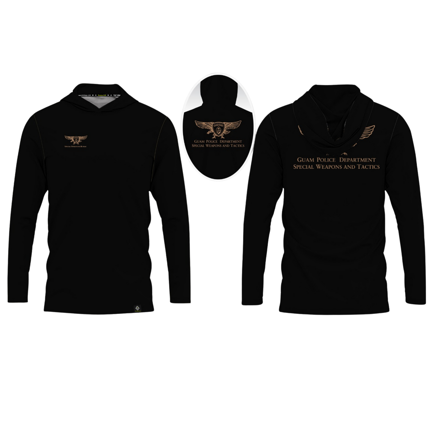 GUAM POLICE DEPT. Sublimated Men's Long Sleeve with Hood (SPECIAL OPERATION DIVISION)