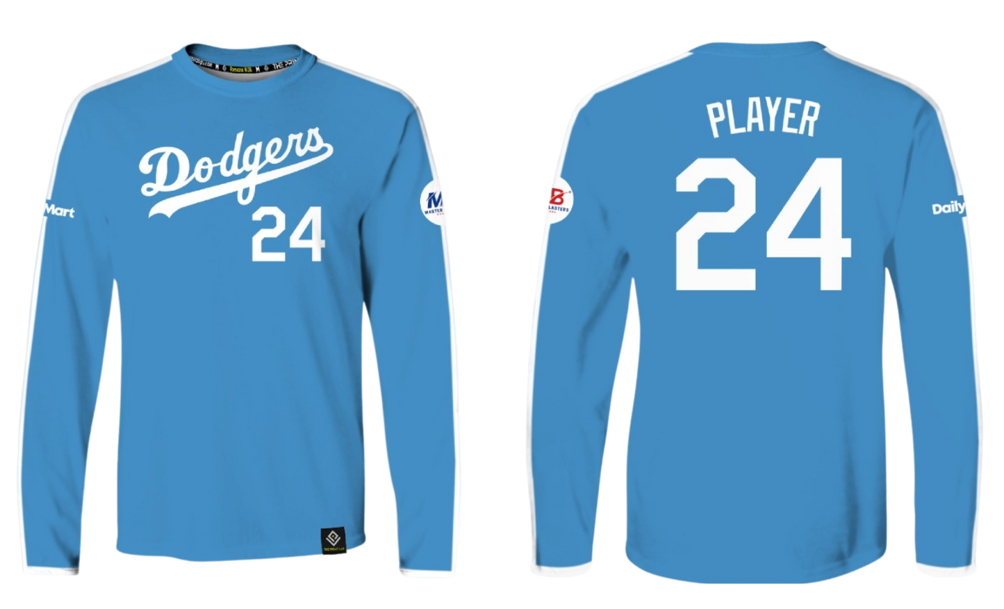 GUAM DODGERS Sublimated Men's Long Sleeve (Light Blue)