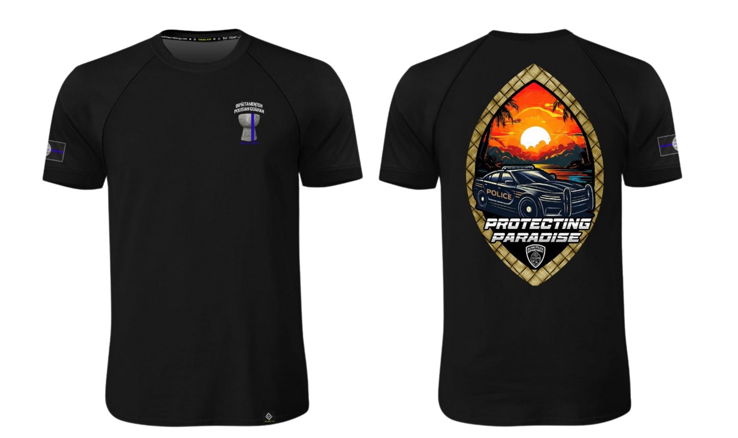 GUAM POLICE DEPARTMENT Sublimated Raglan T-shirt (Black)
