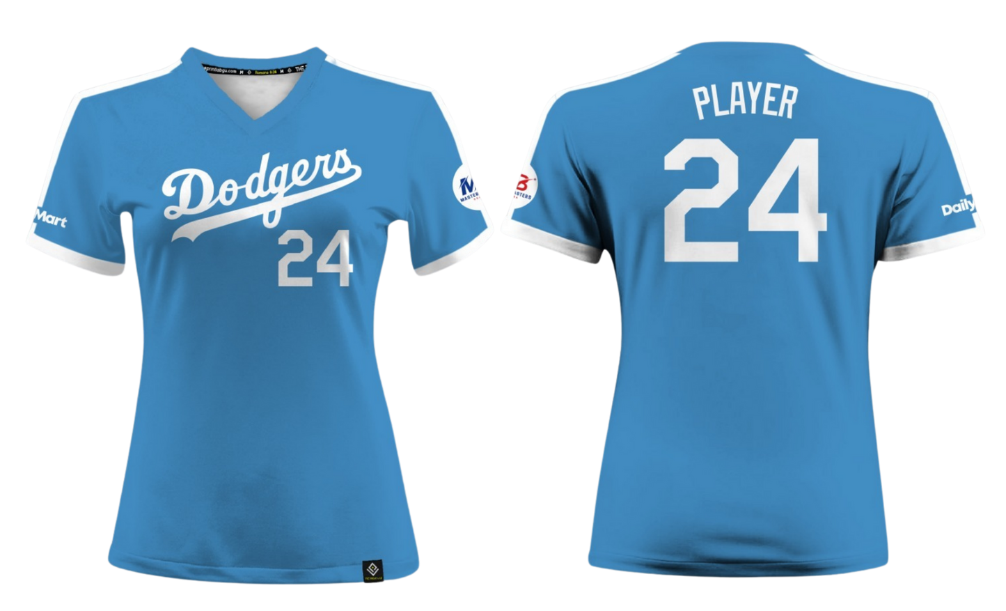 GUAM DODGERS Sublimated Women's T-shirt (Light Blue)