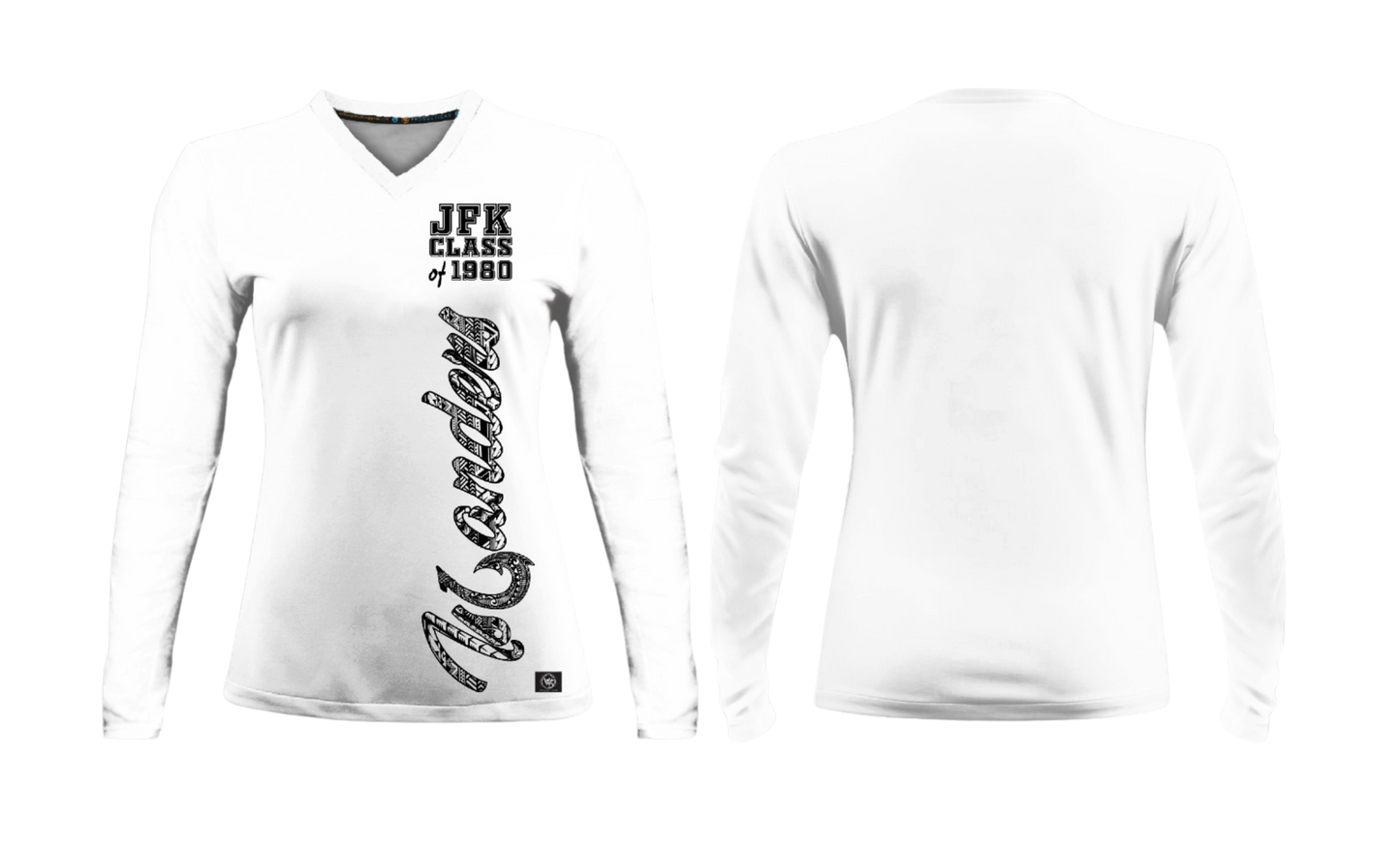 JFK CLASS OF 1980 REUNION Sublimated Women's Long Sleeve (White)