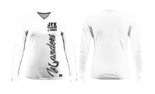 JFK CLASS OF 1980 REUNION Sublimated Women's Long Sleeve (White)