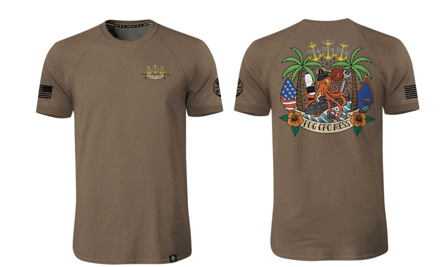 USN PDG CPO MESS Sublimated Men's Raglan T-shirt (Coyote Brown)