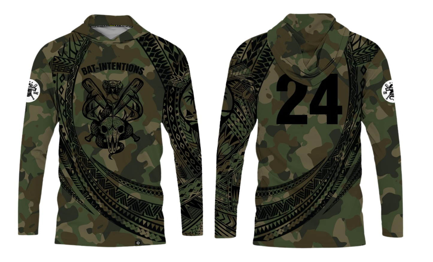 BAT INTENTIONS Sublimated Dri Fit Long Sleeve with Hood