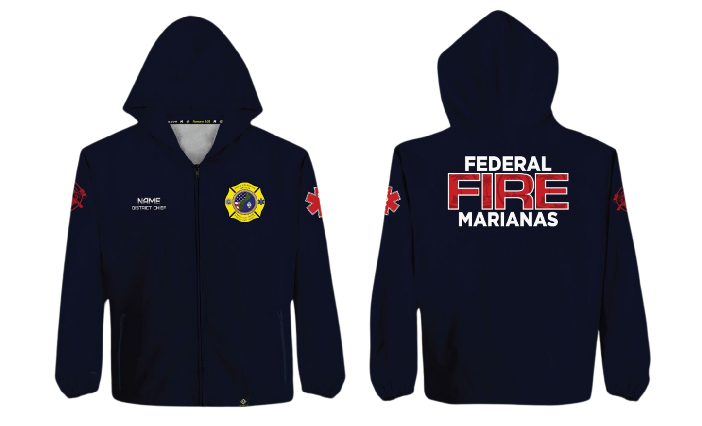 FEDERAL FIRE MARIANAS Sublimated Softshell Jacket with Hood (DISTRICT CHIEF)