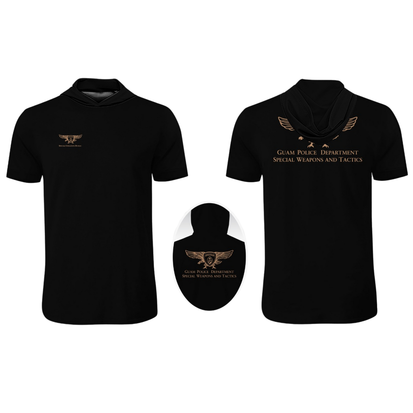 GUAM POLICE DEPT. Sublimated Men's Short Sleeve with Hood (SPECIAL OPERATION BUREAU)