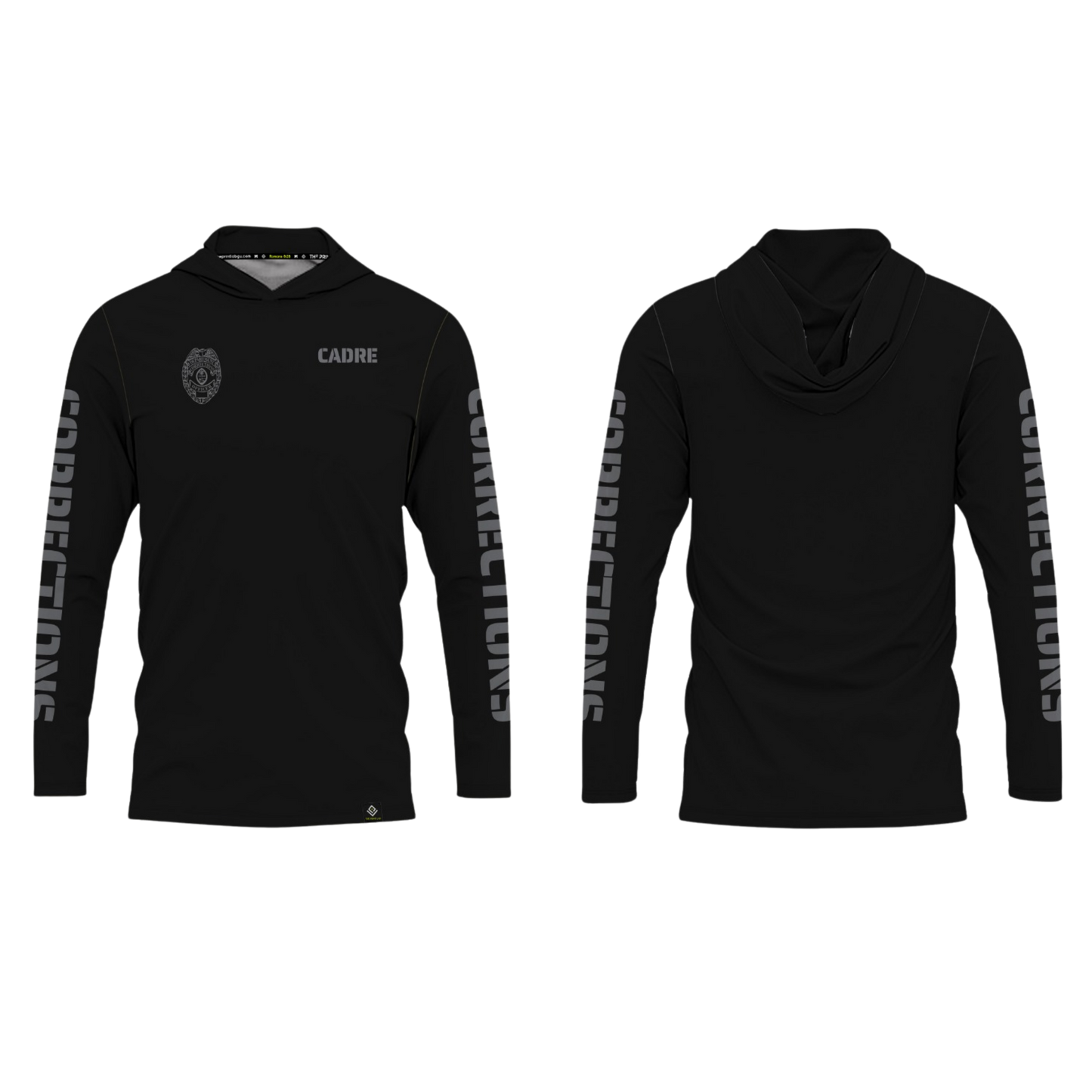 CORRECTIONS Sublimated Men's Long Sleeve with Hood (Officer Badge)