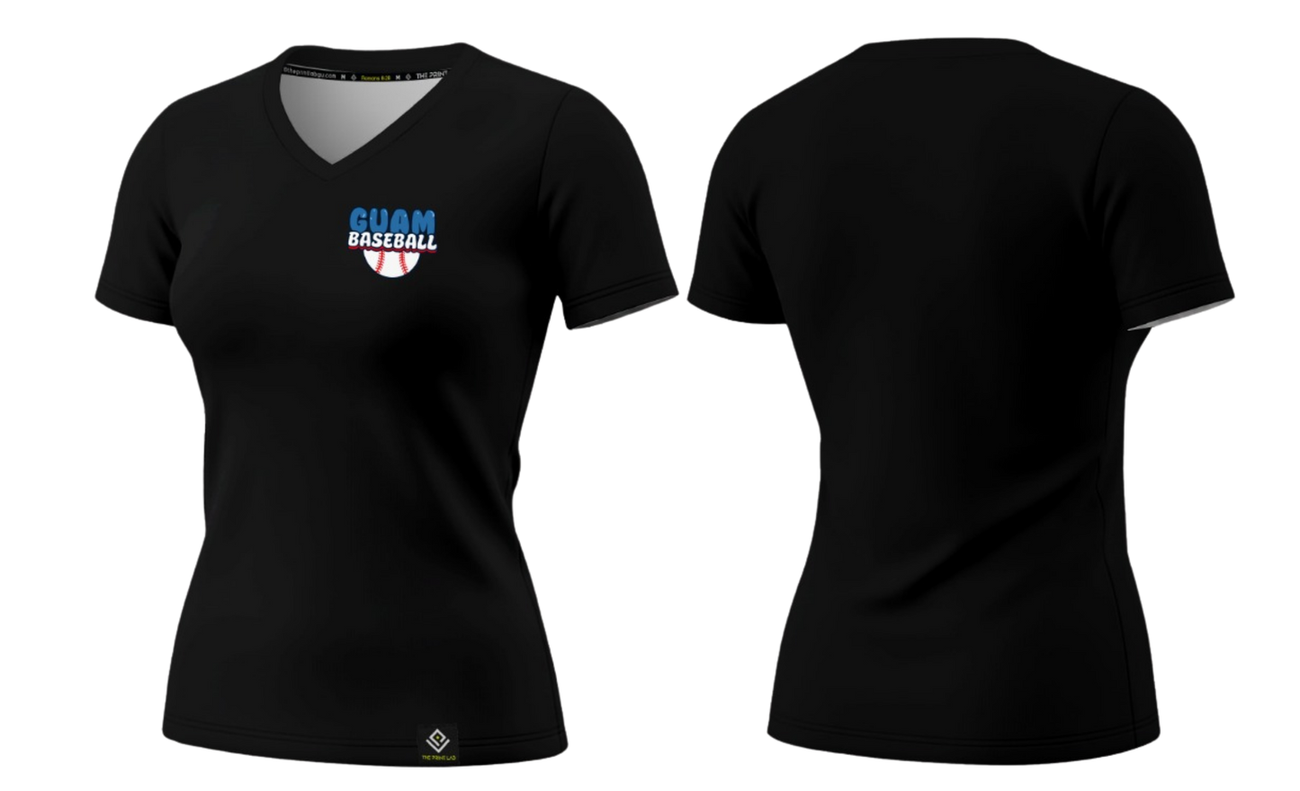 GUAM LITTLE LEAGUE Sublimated Women's T-shirt (Crest Logo - Black)