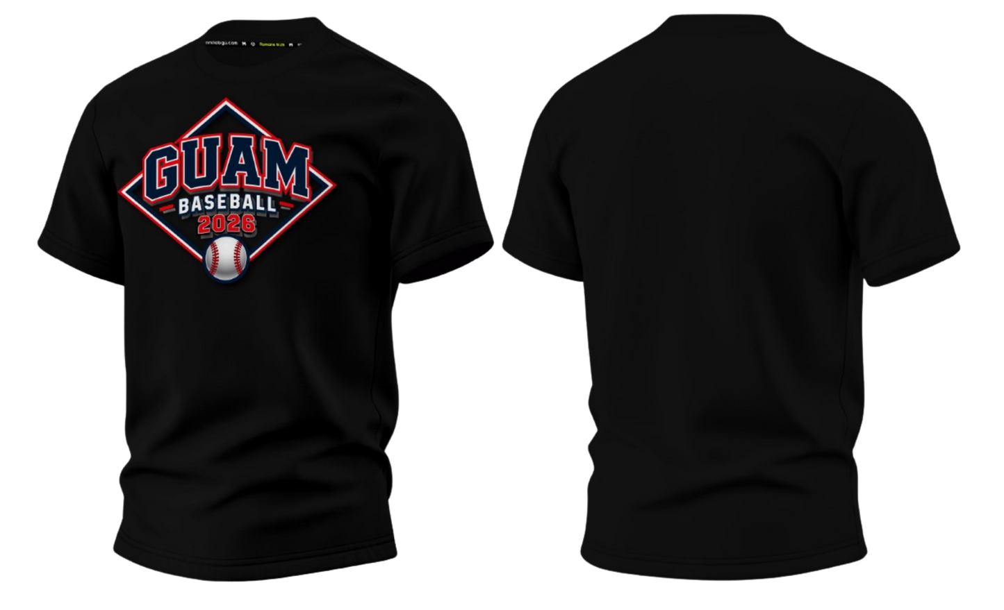 GUAM LITTLE LEAGUE 2026 Screen Print T-shirt (Black - Front Logo)