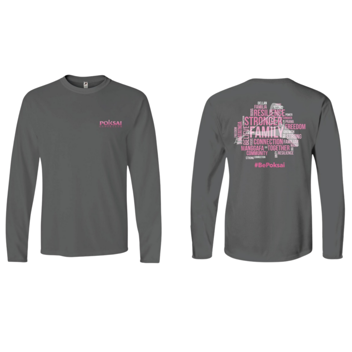 POKSAI CANOE Screen Print Cotton Long Sleeve (Gray)