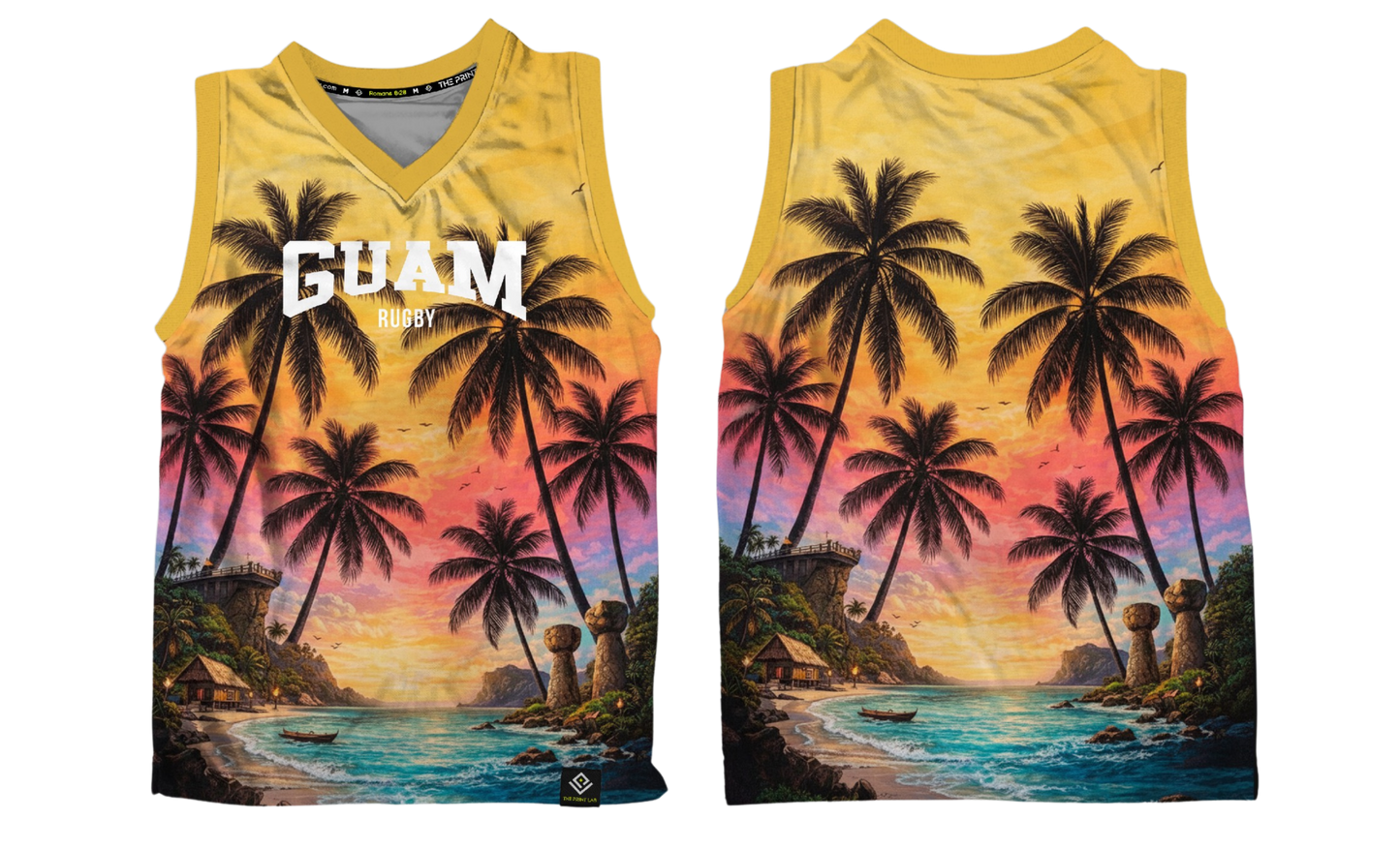 GUAM RUGBY Sublimated Men's Tank Top (Yellow)