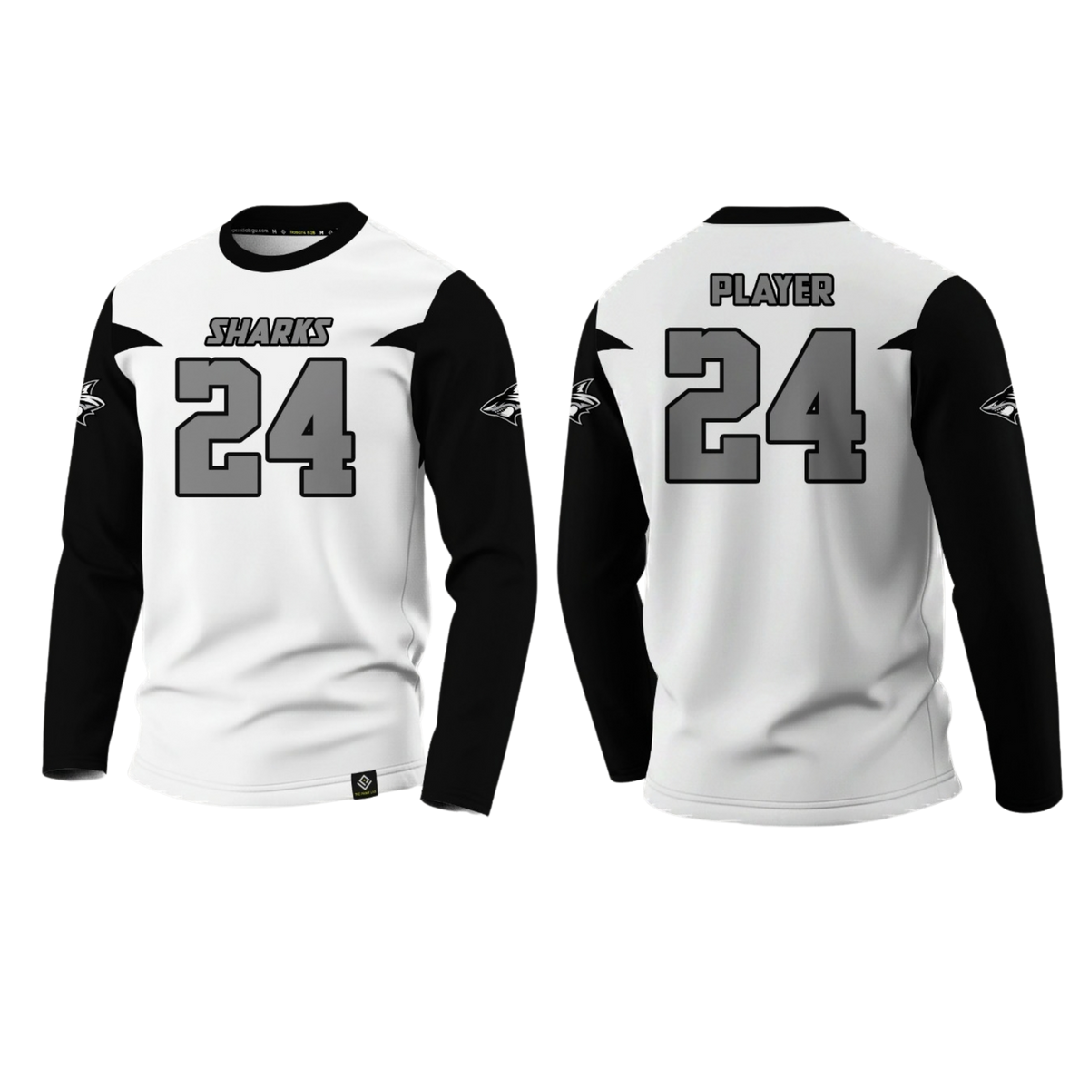 SIMON SANCHEZ FOOTBALL Sublimated Men's Long Sleeve (Black & White)