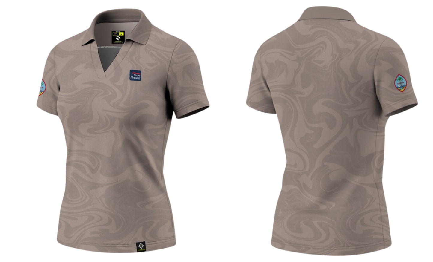 NAVAL BASE HOUSING GUAM Sublimated Women's Polo (Oat Brown)