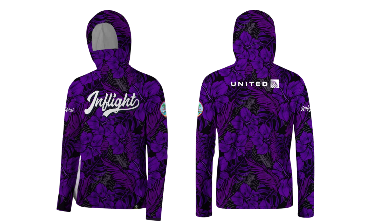 UNITED INFLIGHT Sublimated Men's Long Sleeve Hoodie with Mask