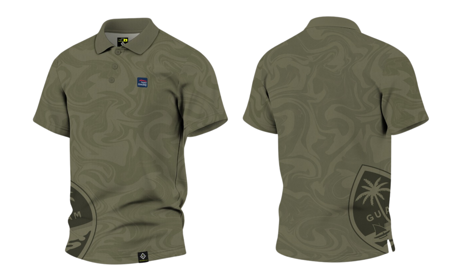 NAVAL BASE HOUSING GUAM Sublimated Men's Polo (Olive Green)