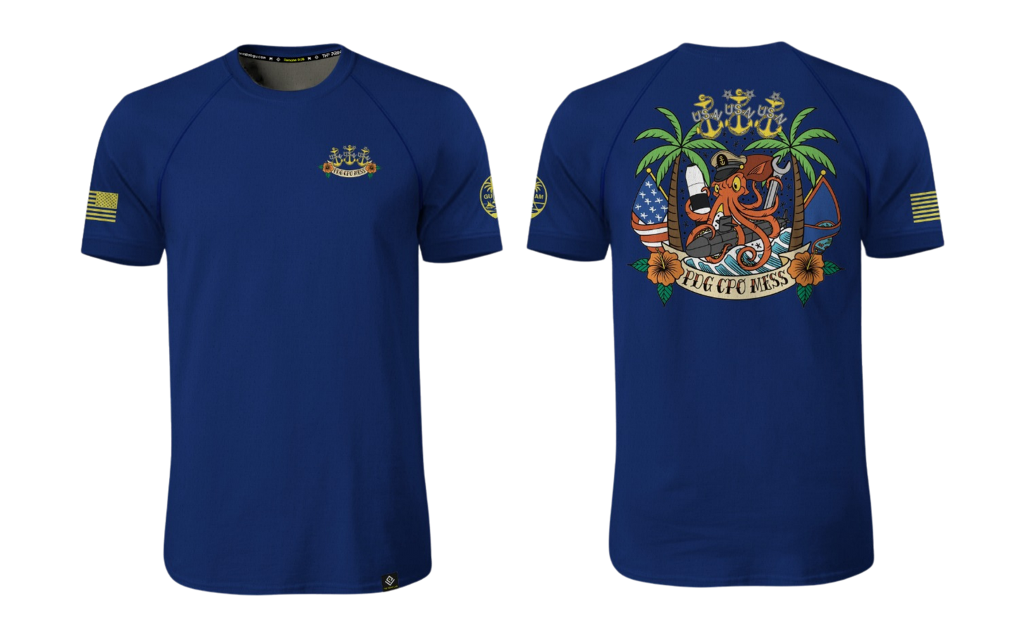 USN PDG CPO MESS Sublimated Men's Raglan T-shirt (Blue)