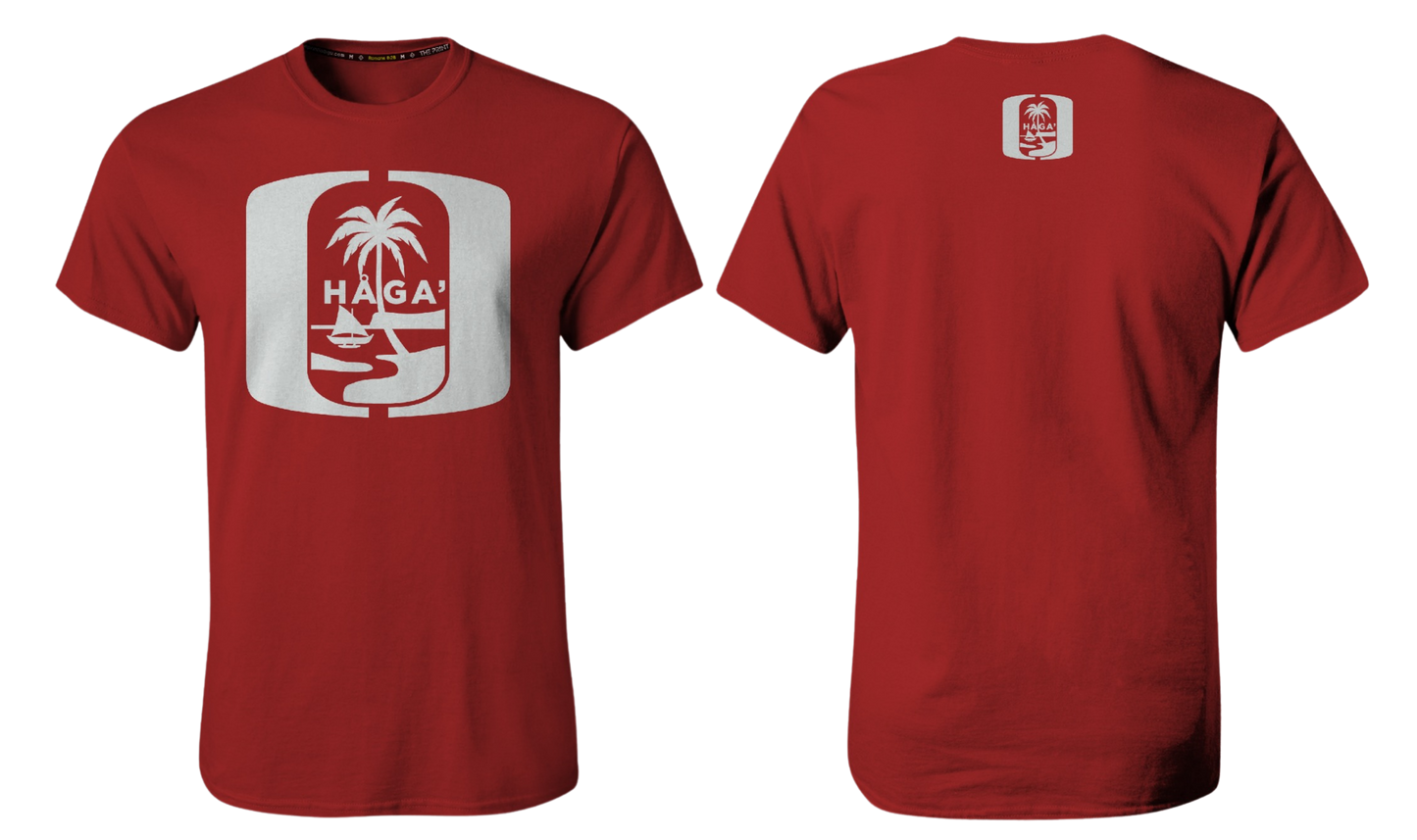 HAGA OUTLAWS Screen Print T-shirt (White Guam Seal)