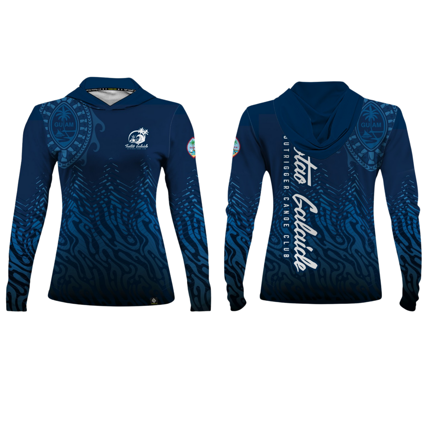 TAOTAO GALAIDE OUTRIGGER CANOE CLUB Sublimated Women's Long Sleeve with Hood (Navy Blue)