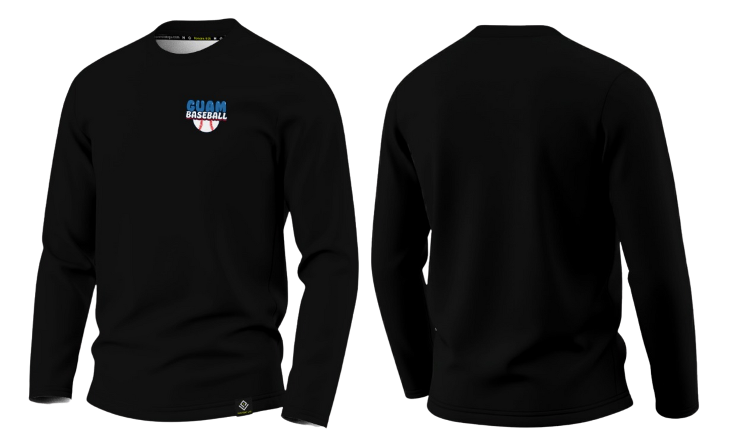 GUAM LITTLE LEAGUE Sublimated Men's Long Sleeve (Crest Logo - Black)