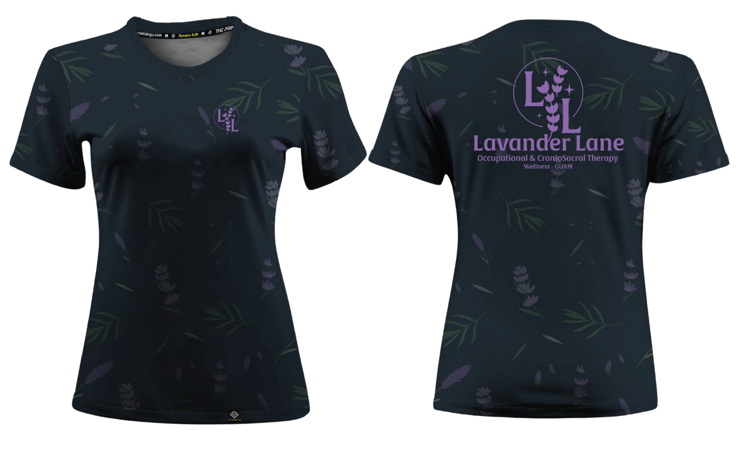 LAVENDER LANE - Women's Sublimated Round Neck Short Sleeve (Blue-Gray)