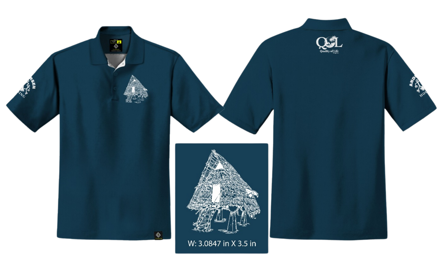 ANDERSEN FAMILY HOUSING Sublimated Men's Polo (Navy Blue)