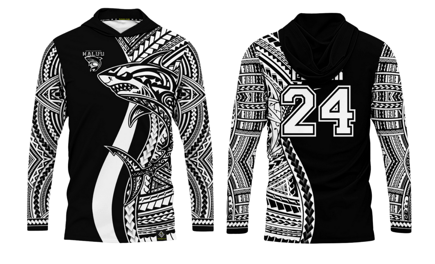 SSHS RUGBY Sublimated Men's Long Sleeve with Hood (Black)