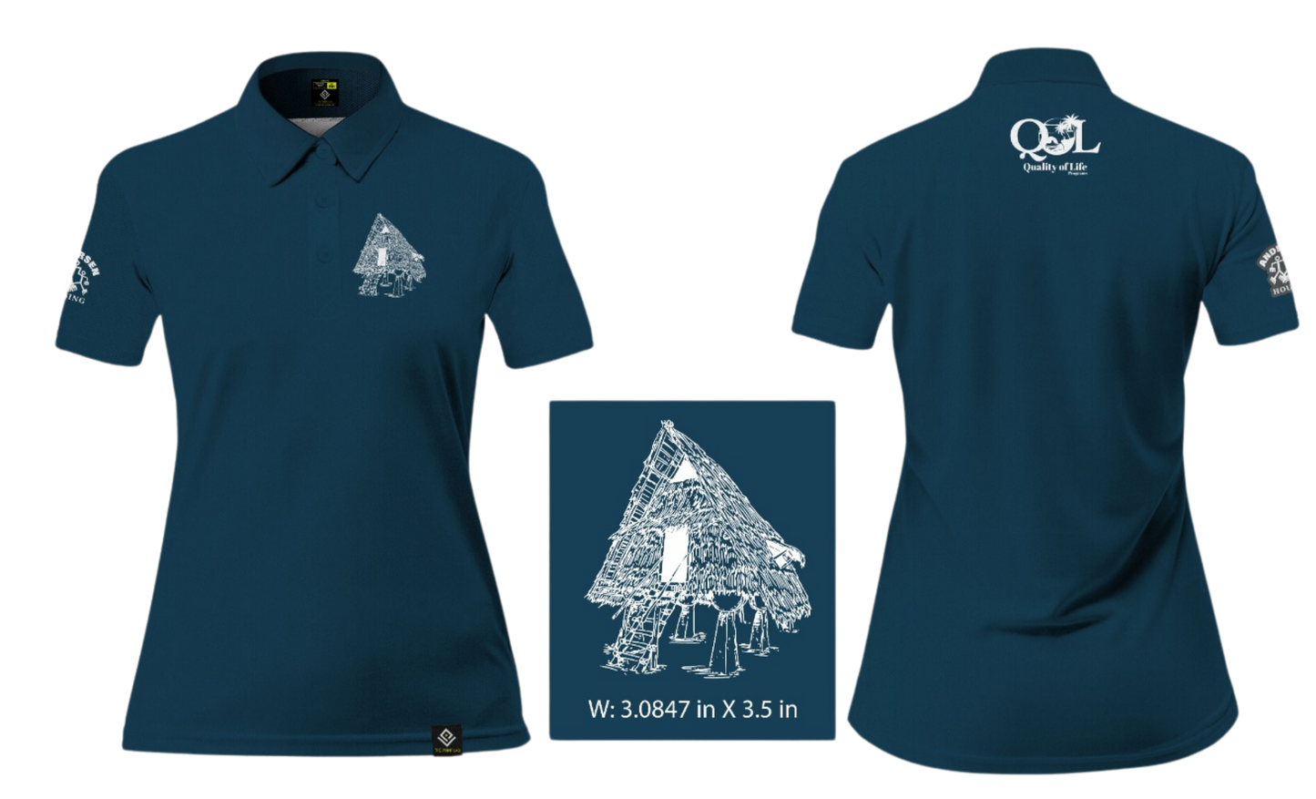ANDERSEN FAMILY HOUSING Sublimated Women's Polo (Navy Blue)