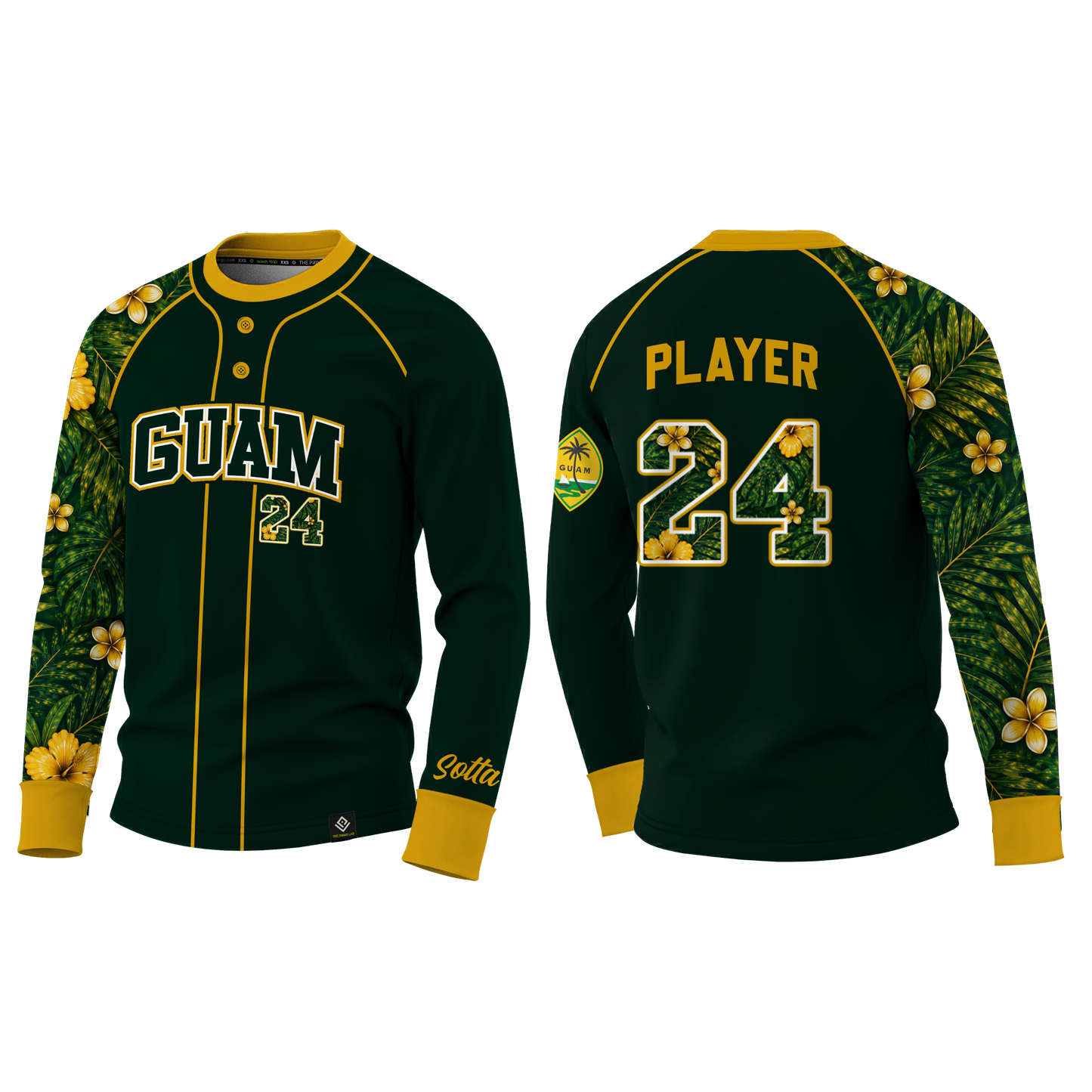 SOTTA SOFTBALL Sublimated Men's Long Sleeve with Cuff (Green)