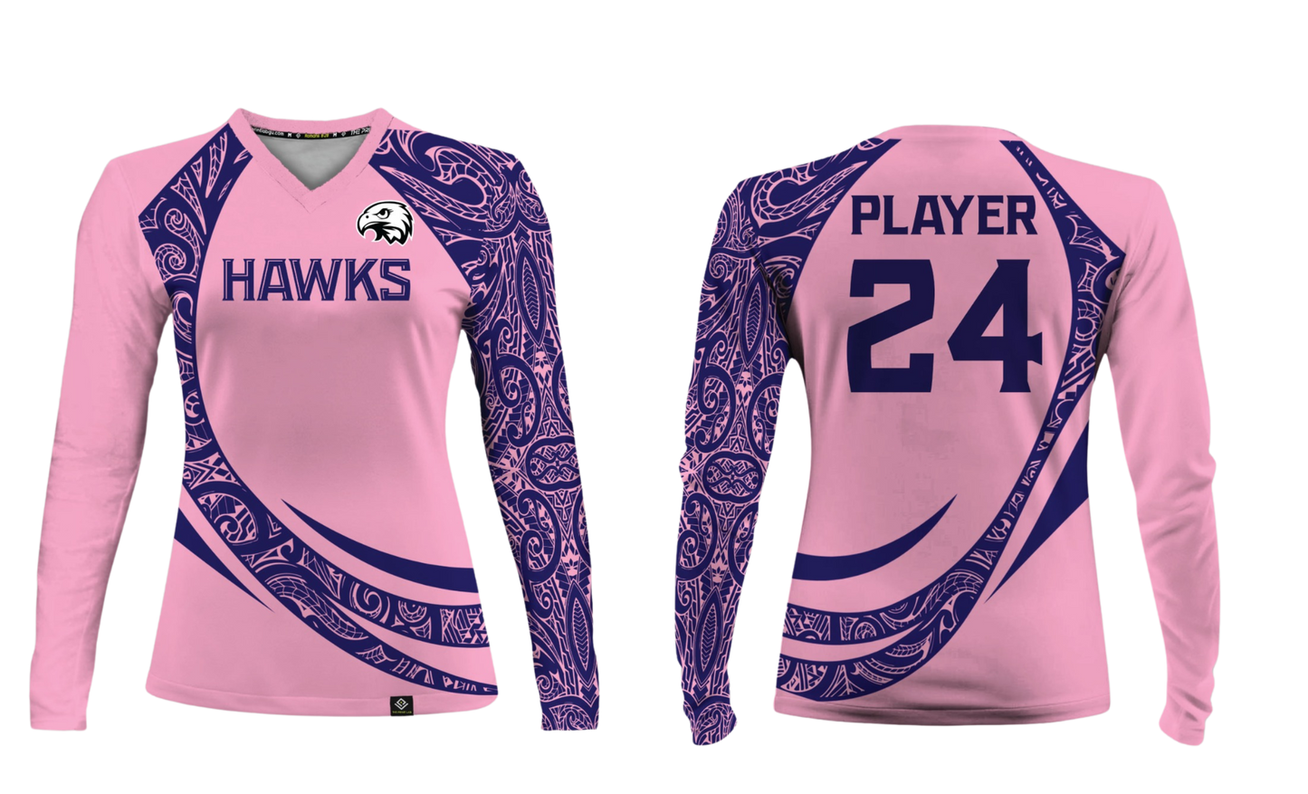 FBLG HAWKS RUGBY Sublimated Women's Long Sleeve