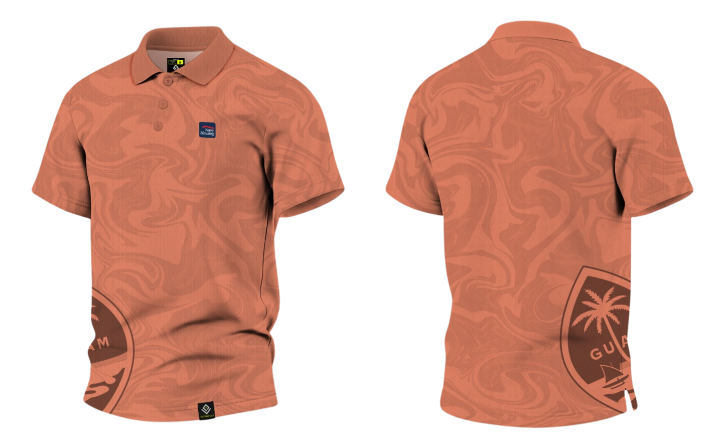 NAVAL BASE HOUSING GUAM Sublimated Men's Polo (Light Orange)