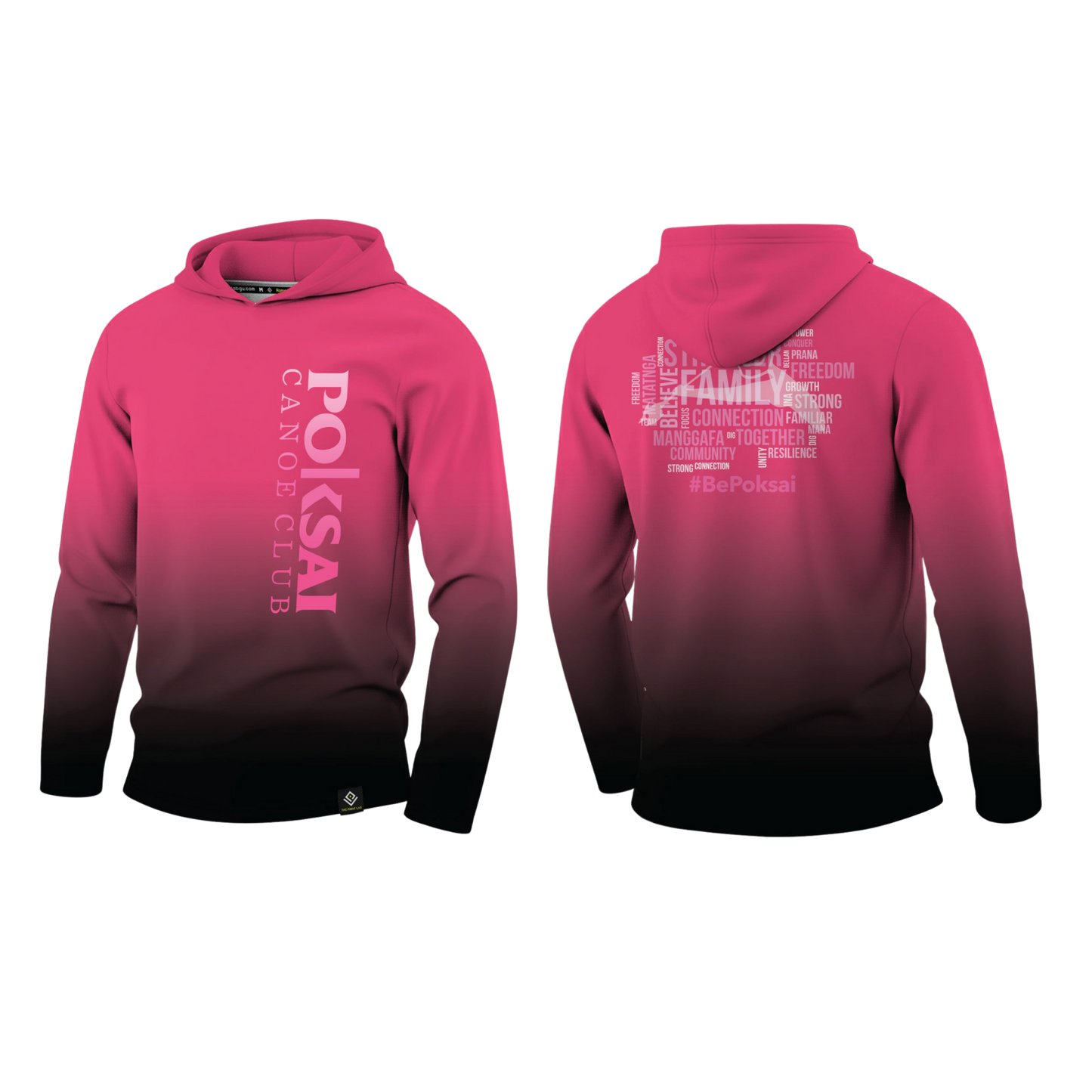 POKSAI CANOE Sublimated Men's Long Sleeve with Hood (Pink)