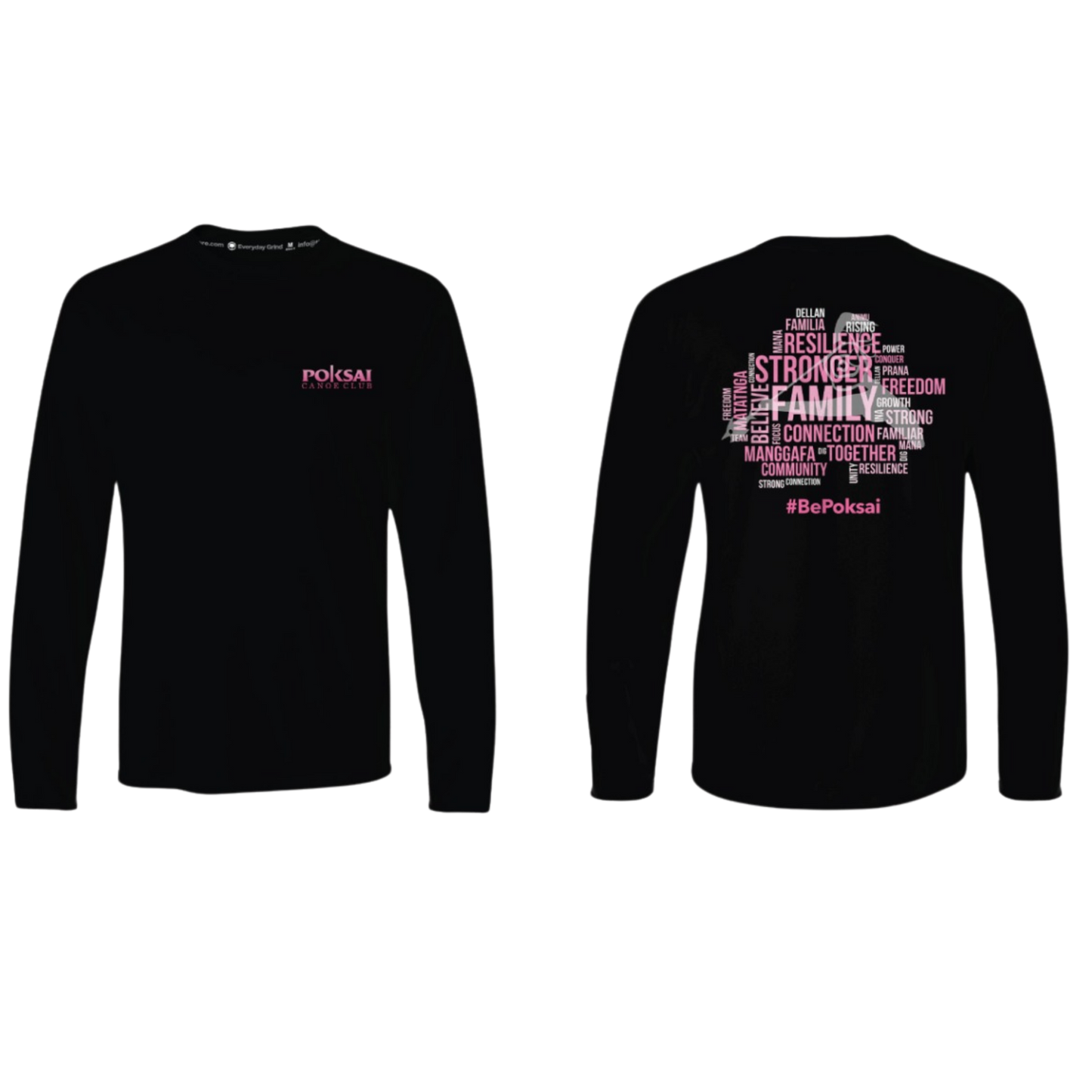 POKSAI CANOE Screen Print Cotton Long Sleeve (Black)