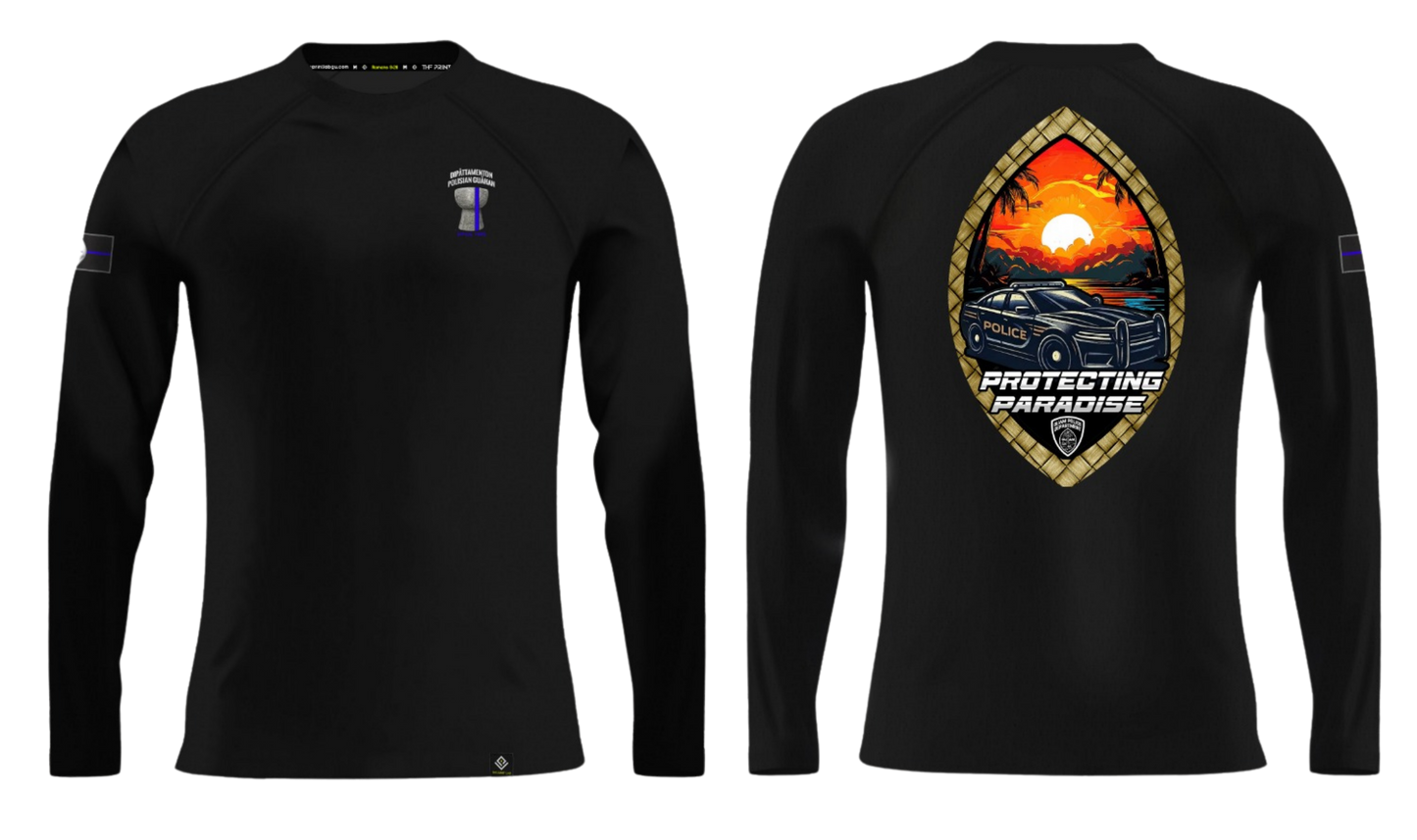 GUAM POLICE DEPARTMENT Sublimated Long Sleeve Raglan (Black)