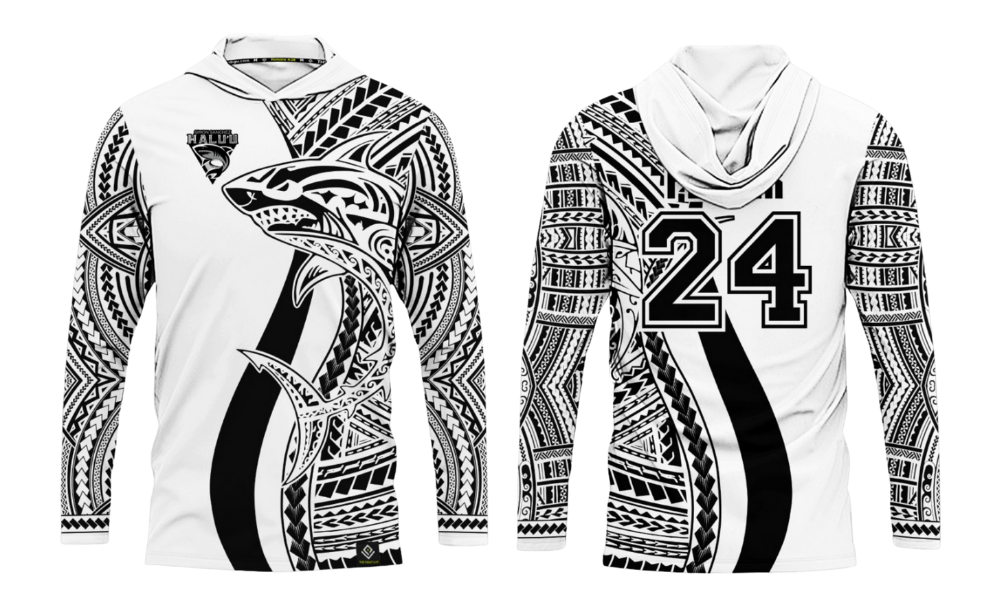SSHS RUGBY Sublimated Men's Long Sleeve with Hood (White)
