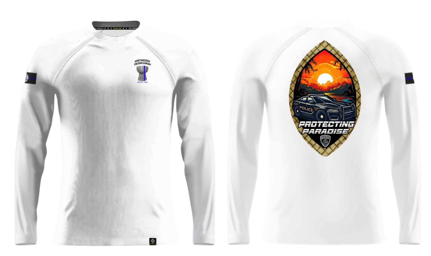 GUAM POLICE DEPARTMENT Sublimated Long Sleeve Raglan (White)