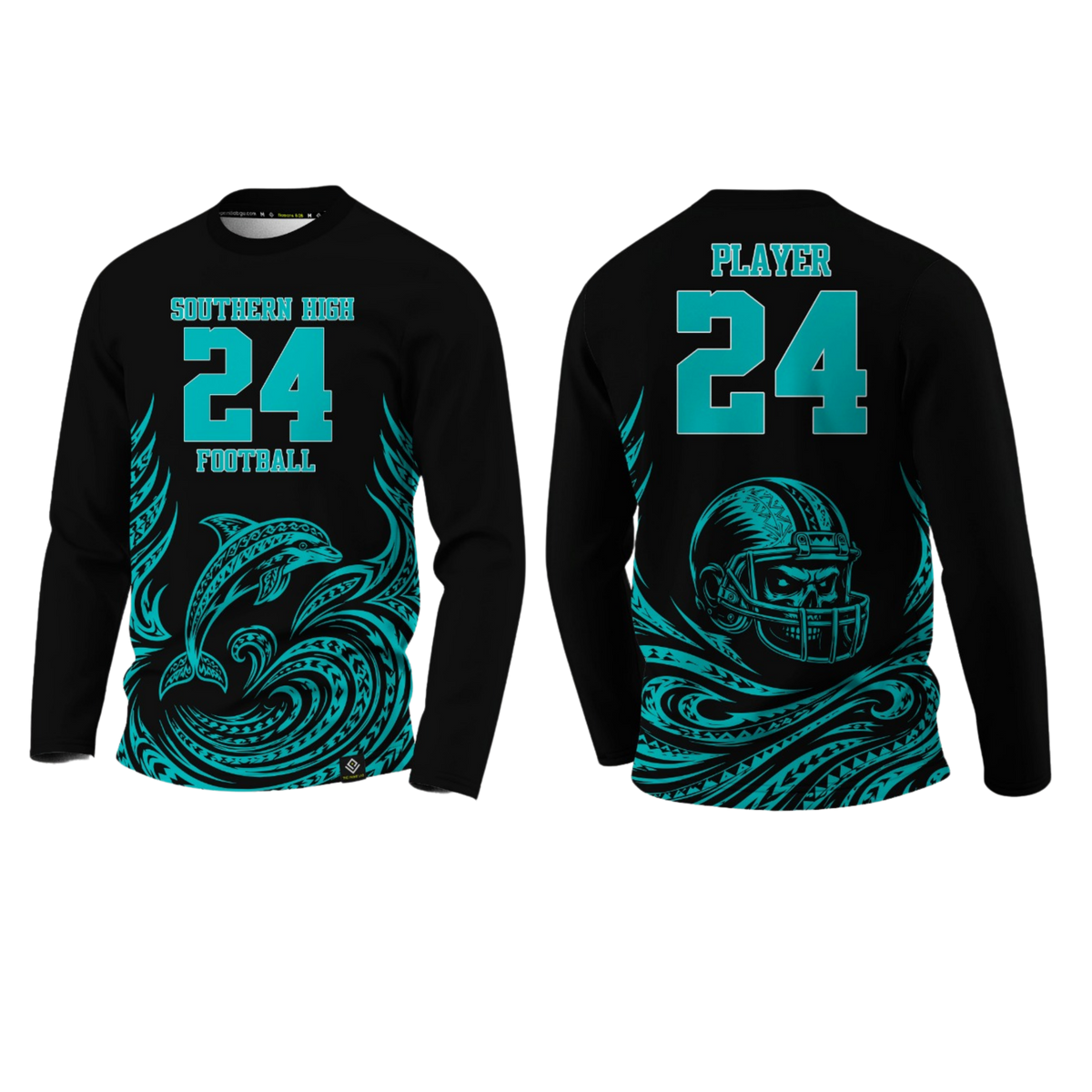 SOUTHERN HIGH FOOTBALL Sublimated Men's Long Sleeve (Black)